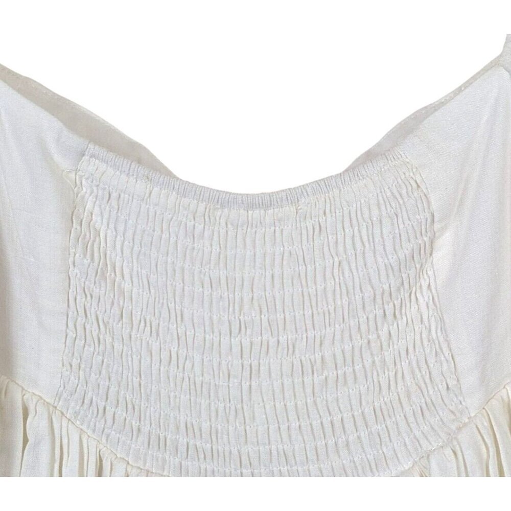 American Threads sz M Jasmine Linen Blend Puff Sleeve Babydoll Flowy Dress New - Picture 12 of 14